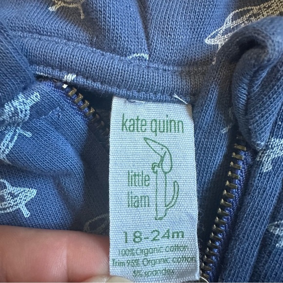 Kate Quinn Little Liam UFO Zip Front Hooded Sweatshirt Cotton 18-24 Months - Picture 2 of 5